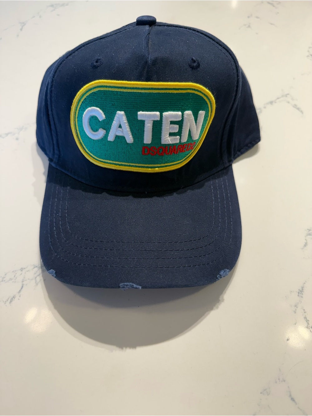 DSQUARED2 Navy 'Caten' Embroidered Cap
